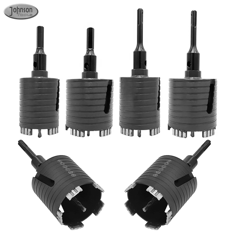 Bit Teras Berlian Dikimpal Laser Johnson Tools untuk Batu Marmar Dinding Blok Granit Konkrit 68mm Bit Teras Gergaji Lubang Bata 1