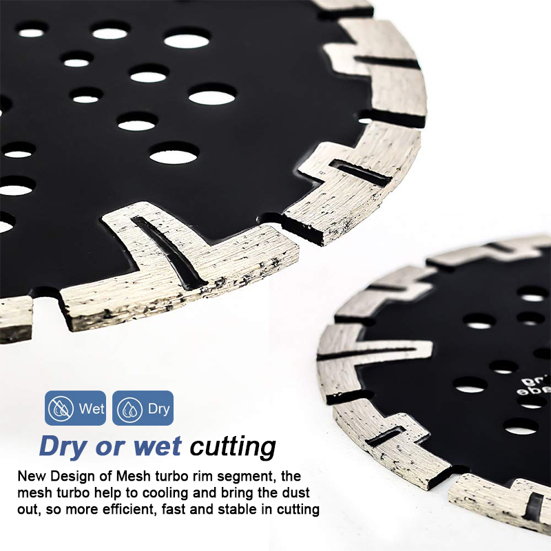 Johnson Tools Lama diamantata per granito da 7 pollici Turbo Diamond Segments Lama per piastrelle per il taglio di piastrelle in marmo granito porcellanato 4