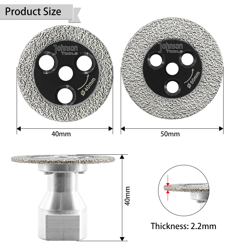 Johnson Tools Diamond Vacuum Brazed Engraving Saw Blade with Removable M14 or 5/8'-11 Flange 2