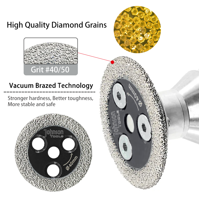 Johnson Tools Diamond Vacuum Brazed Engraving Saw Blade with Removable M14 or 5/8'-11 Flange 3