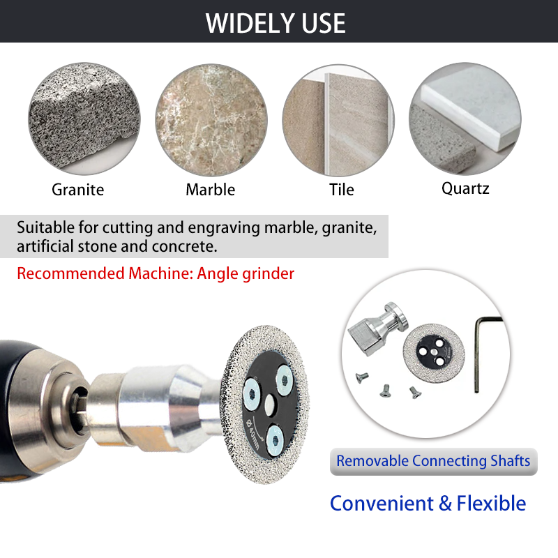 Johnson Tools Diamond Vacuum Brazed Engraving Saw Blade with Removable M14 or 5/8'-11 Flange 5