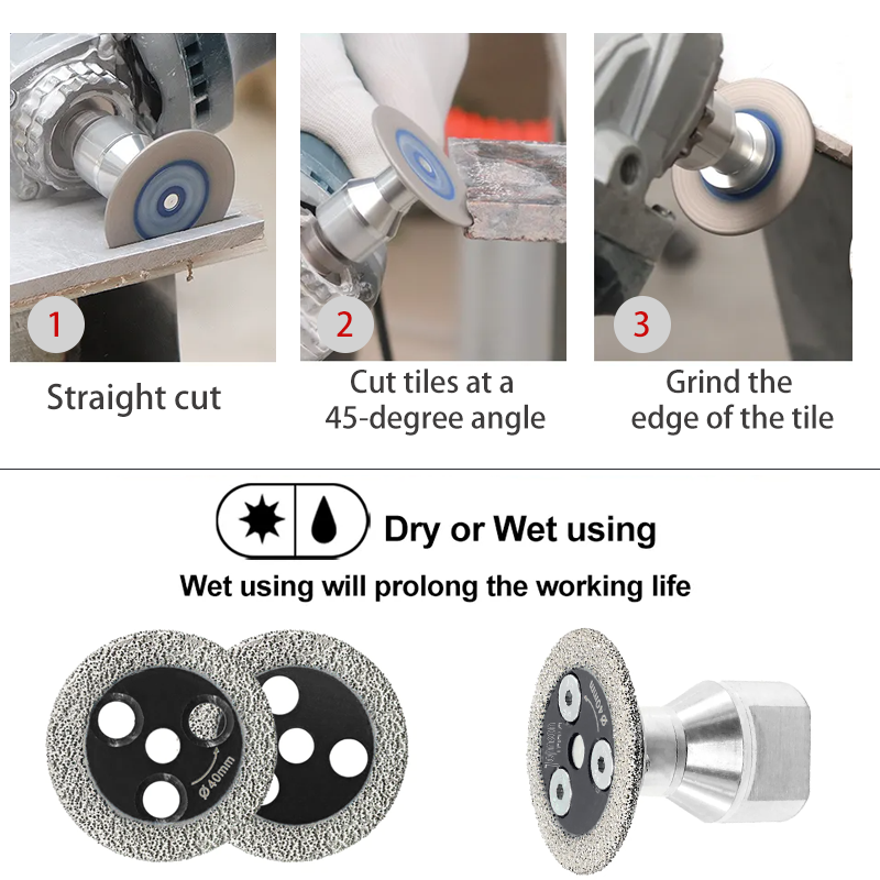 Johnson Tools Diamond Vacuum Brazed Engraving Saw Blade with Removable M14 or 5/8'-11 Flange 6