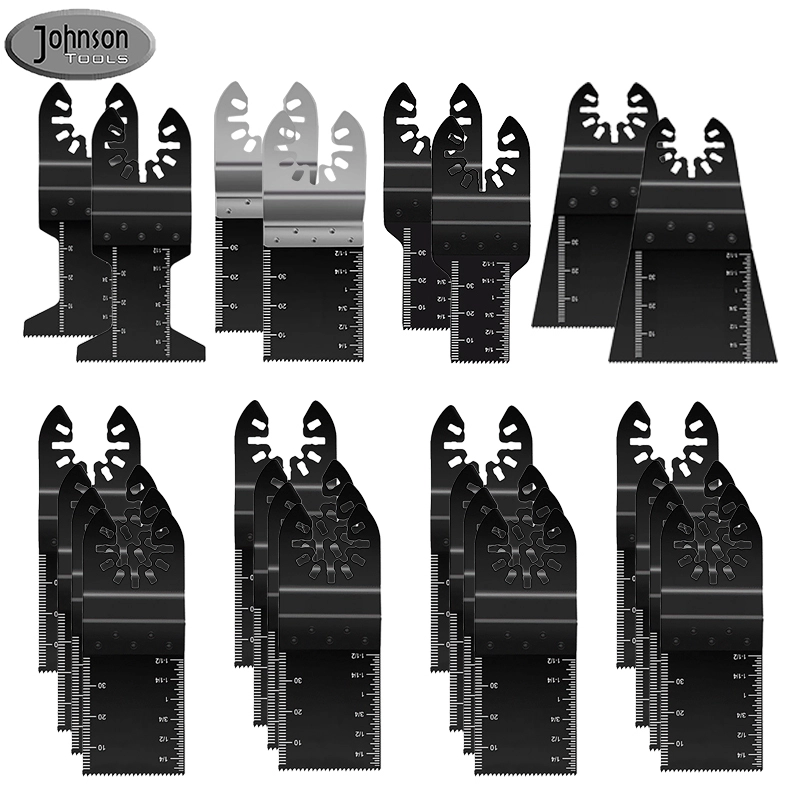 Johnson Tools 24PCS Lame per sega multiutensile oscillante universale a sgancio rapido per tagliare legno, plastica, metalli teneri e altri materiali 1