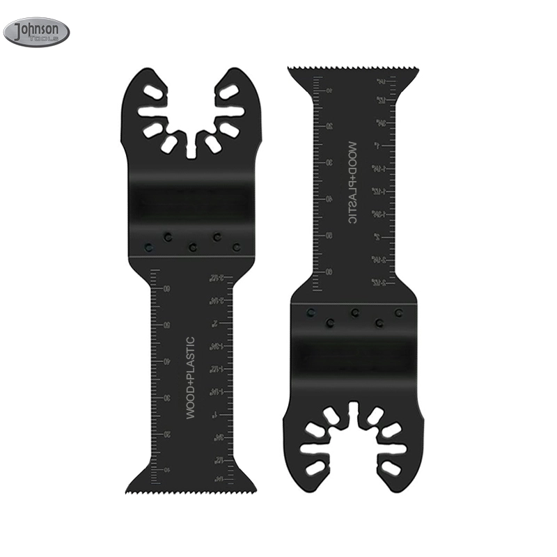 Johnson Tools 35x70mm Lâminas multiferramentas de alcance extra longo Universal de liberação rápida HCS Lâminas de ferramentas oscilantes de dente Corte limpo para madeira e plástico 1