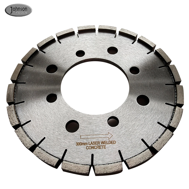 Lâminas de diamante soldadas a laser de 300 mm de venda direta da fábrica da Johnson Tools para retificação e ranhura em rodovias de concreto 1