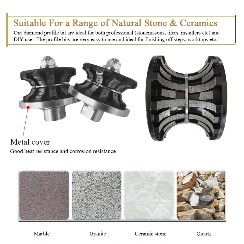 Johnson Tools Herramientas de perfilado de diamante Muela abrasiva de perfil de diamante sinterizado M14 para piedra de hormigón 6