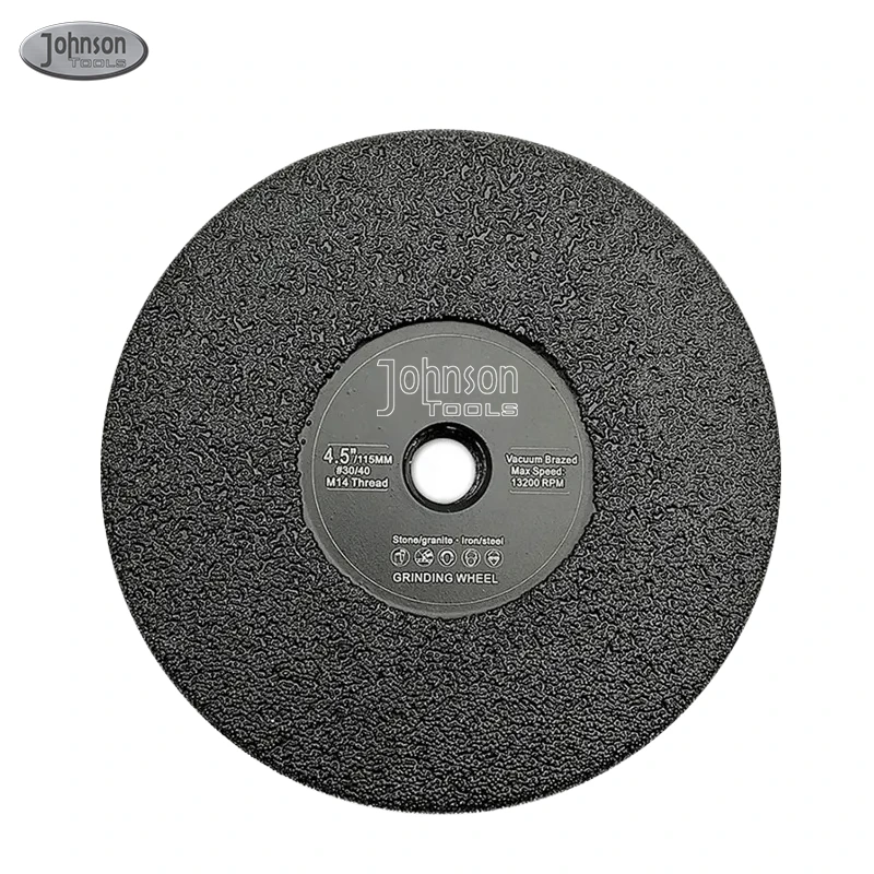 Johnson Tools 4.5 /115mm Vácuo Soldado Diamante Rebolo Plano com 5/8-11 Rosca M14 Para Moer Pedra Granito 1