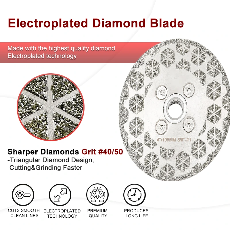 Johnson Tools Muela abrasiva de granito de doble cara para galvanoplastia Disco de corte abrasivo Hoja de sierra de diamante para biselar y dar forma a mármol, azulejo de porcelana, cuarzo 4