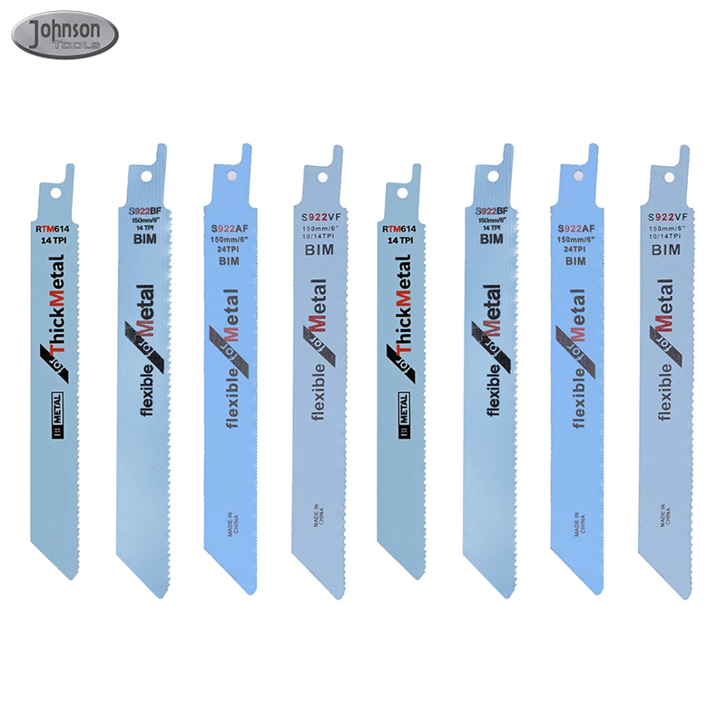 Conjunto de lâminas de serra recíproca bimetálicas Johnson Tools para corte de metal, acessórios para ferramentas elétricas 3