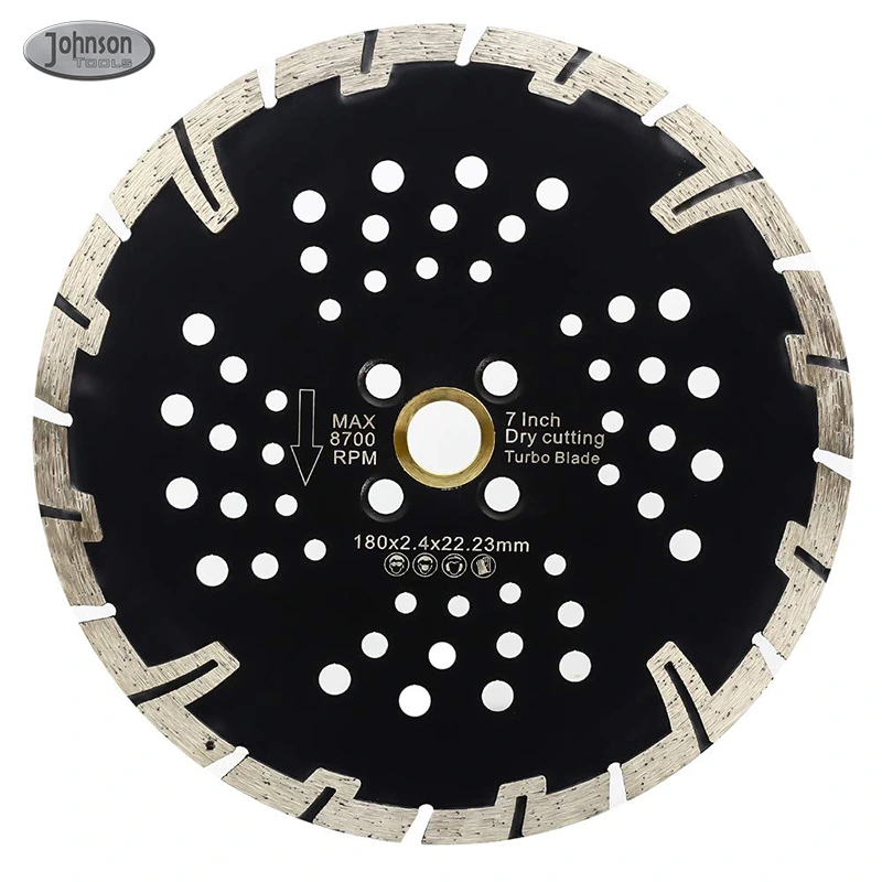 Johnson Tools Diamante Granito Lâmina 7 polegadas Turbo Segmentos de Diamante Lâmina de Azulejo para Corte de Azulejo Porcelana Granito Mármore 1