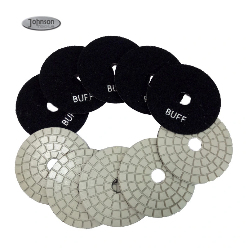 Johnson Tools Best Quality 4 Diamond Stone Black White Buff Polishing Pads For Granite Marble 1