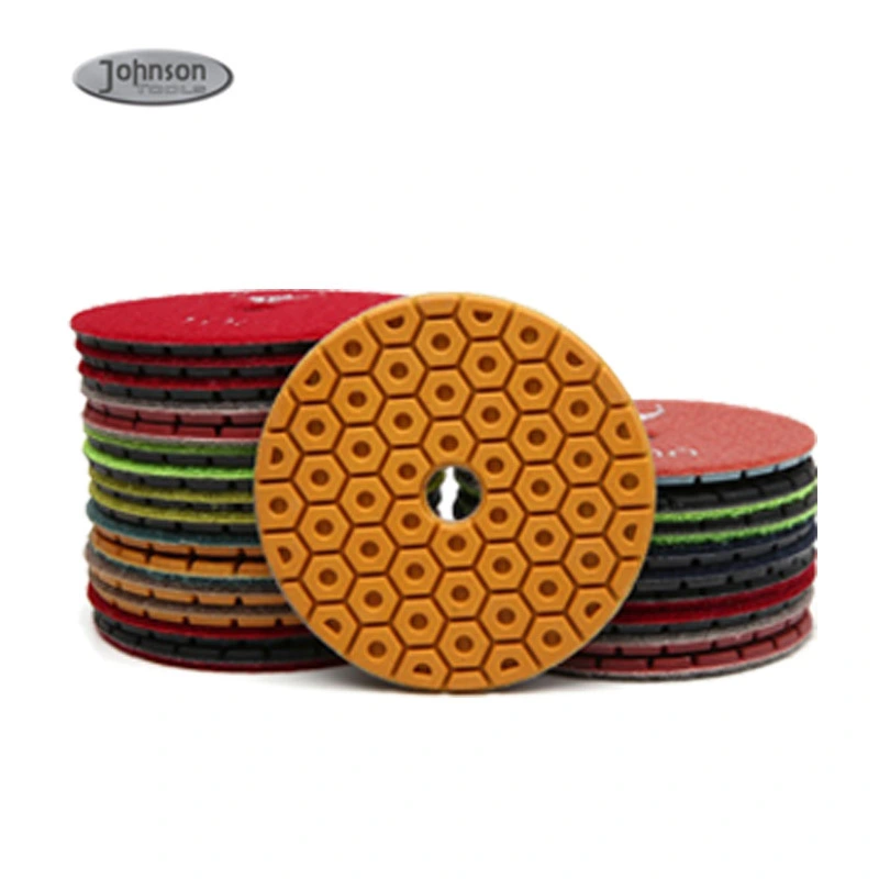 Johnson Tools 4inch Honeycomb Wet Polishing Pad For Porcelain Ceramic Tiles Stone Marble Diamond Metal Bond Polishing Pads 1