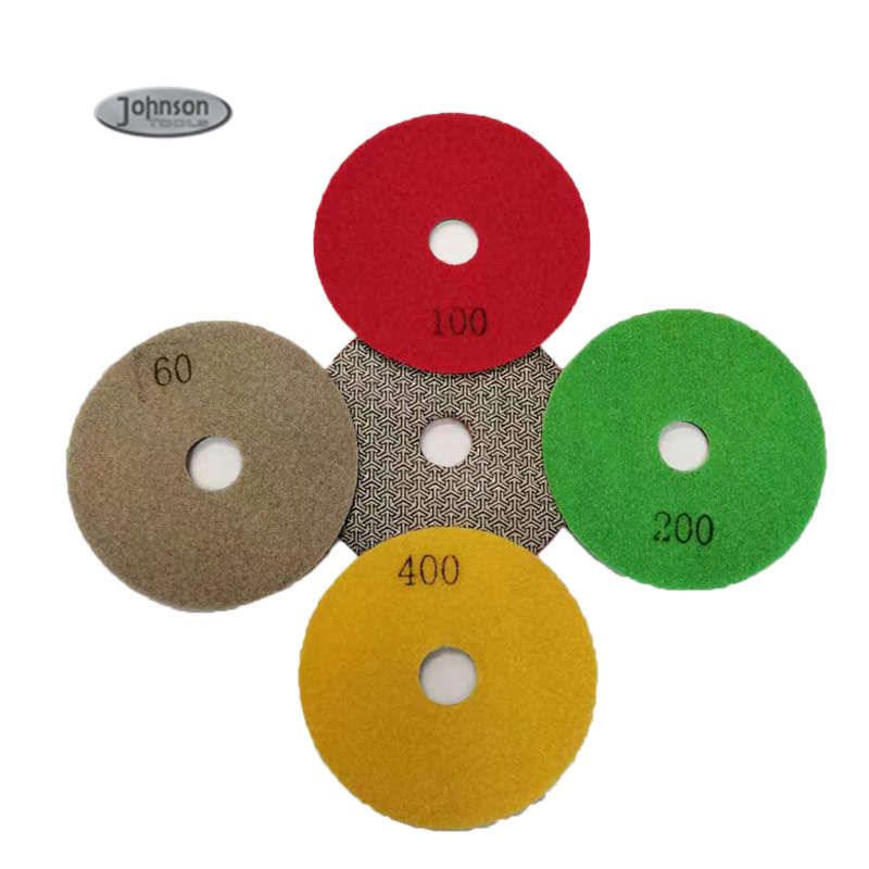 Johnson Tools Premium 4′′ Corak Segitiga Khas Ikatan Logam Berlian Elektroplating Buffing Pads Menggilap Cakera Pengisaran 4