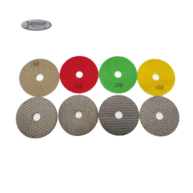 Johnson Tools Premium 4′′ Corak Segitiga Khas Ikatan Logam Berlian Elektroplating Buffing Pads Menggilap Cakera Pengisaran 1