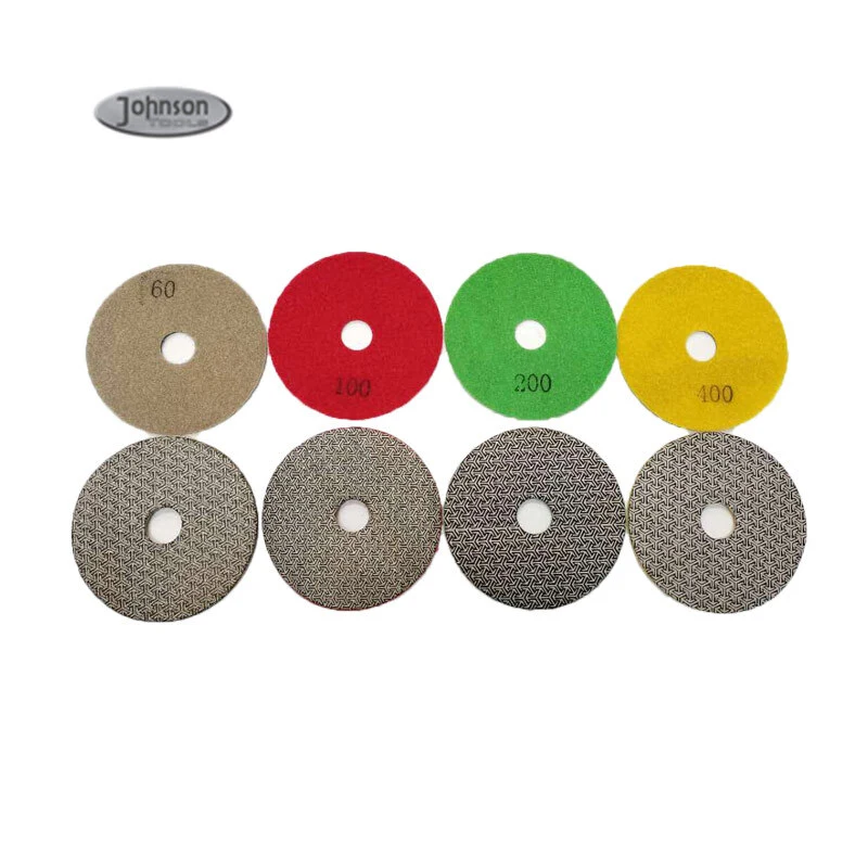 Johnson Tools Premium 4′′ Corak Segitiga Khas Ikatan Logam Berlian Elektroplating Buffing Pads Menggilap Cakera Pengisaran 1