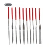 Johnson Tools 10pcs Needle File Set Triangular Flat Shaped Metal Files Kit for Wood Glass Stone Sanding 4