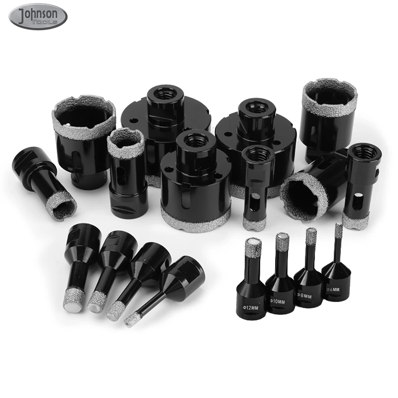 Johnson Tools Tamanho Diferente Telhas Soldadas a Vácuo Buraco Serra Brocas de Diamante Secas Brocas de Núcleo para Telha de Porcelana Cerâmica 1