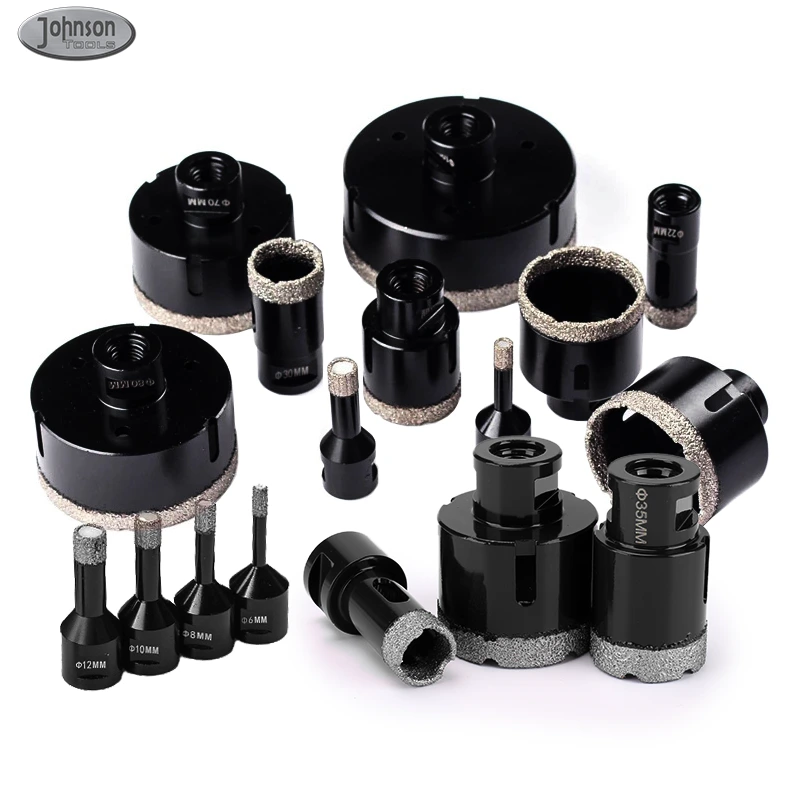 Johnson Tools Factory Punte da trapano per piastrelle universali Taglierina per piastrelle Punta diamantata per sega a tazza per vetro Punte da trapano per ceramica porcellanata 1