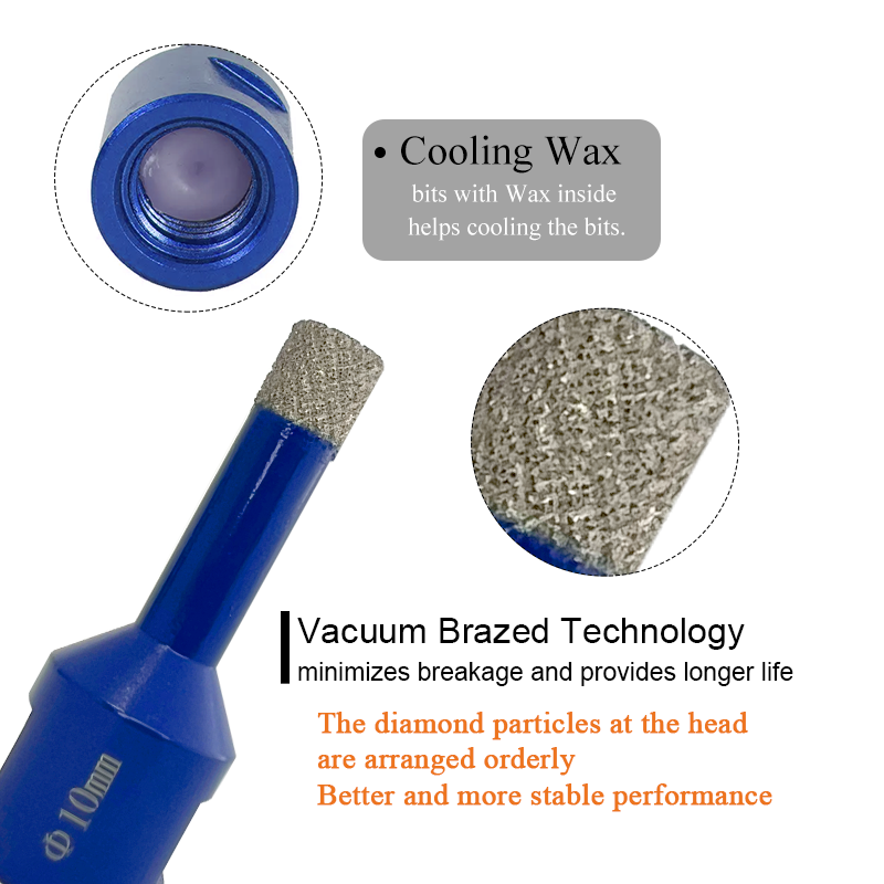 Johnson Tools 6-120mm Arix Segmen Vakum Brazed Diamond Core Bit untuk Batu Marmar Granit Jubin Porselin 3