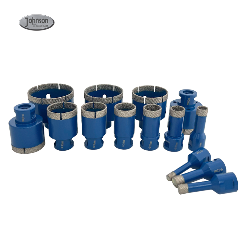 Johnson Tools 6-120mm Arix Segmen Vakum Brazed Diamond Core Bit untuk Batu Marmar Granit Jubin Porselin 1