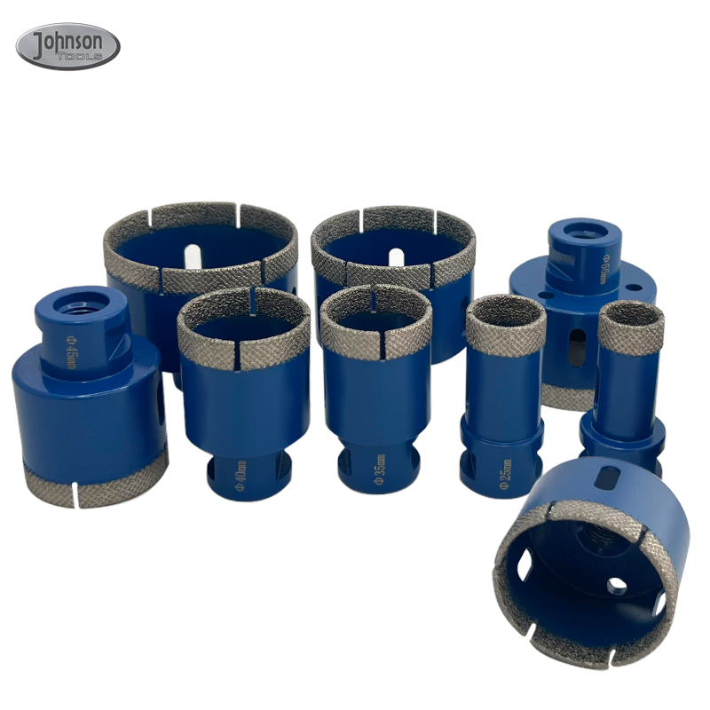 Johnson Tools 6-120mm Arix Segmen Vakum Brazed Diamond Core Bit untuk Batu Marmar Granit Jubin Porselin 6