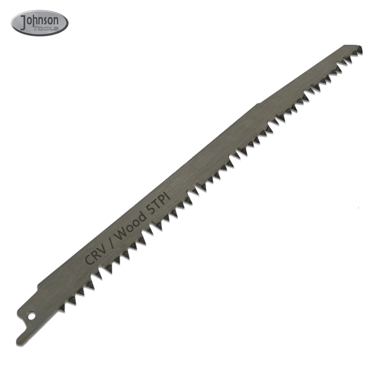 Lâminas de serra recíproca Johnson Tools de 225 mm e 5 dentes por polegada para corte de madeira. 7