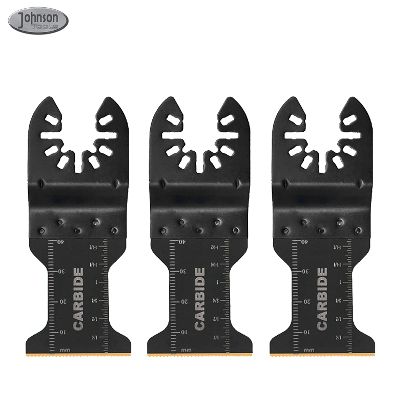 Johnson Tools 34x40mm Lâminas de serra multiferramenta Carbide Carbide Multitool Acessório de ferramenta oscilante Ideal para cortar metal, pregos de aço, parafusos, parafusos 1