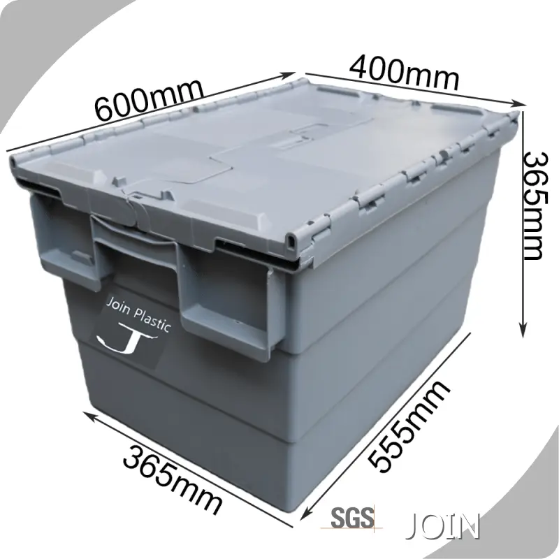 JOIN Plastic Storage Bins with Attached Lids for for Different Industries 1
