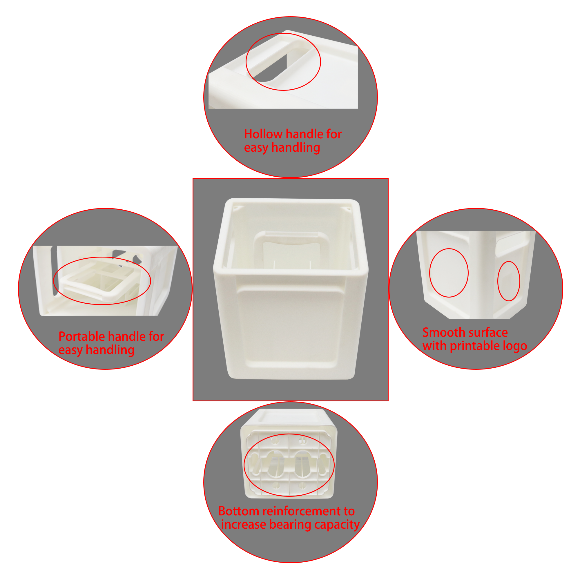 6 grile Producator Lăzi din plastic Lăzi de mutare din plastic stivuibile cu mâner 7