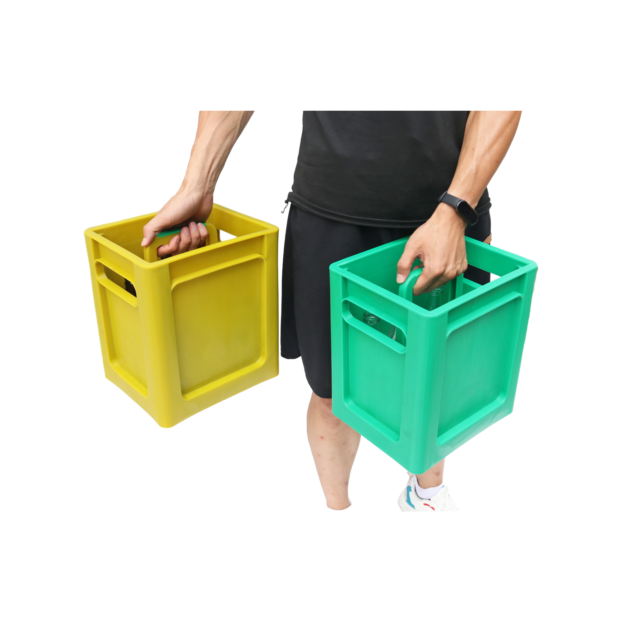 6 grile Producator Lăzi din plastic Lăzi de mutare din plastic stivuibile cu mâner 4