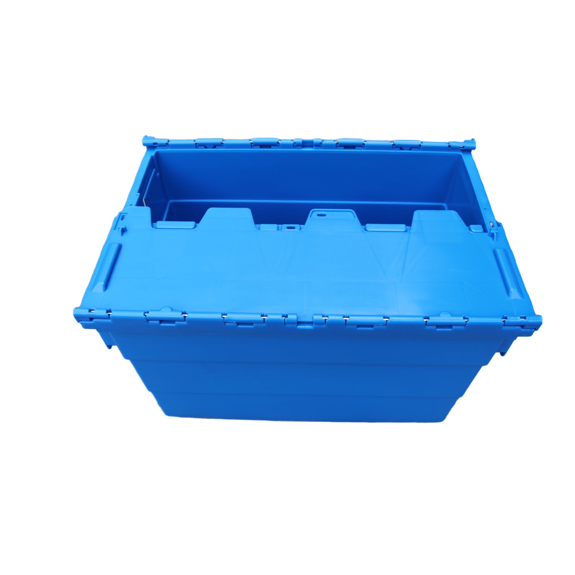 6436 Plastik Kès Difisil Depo Bin ak kouvèti pou Dlo Feature Nestable Plastik Solid Box Kès Transpò Depo 7