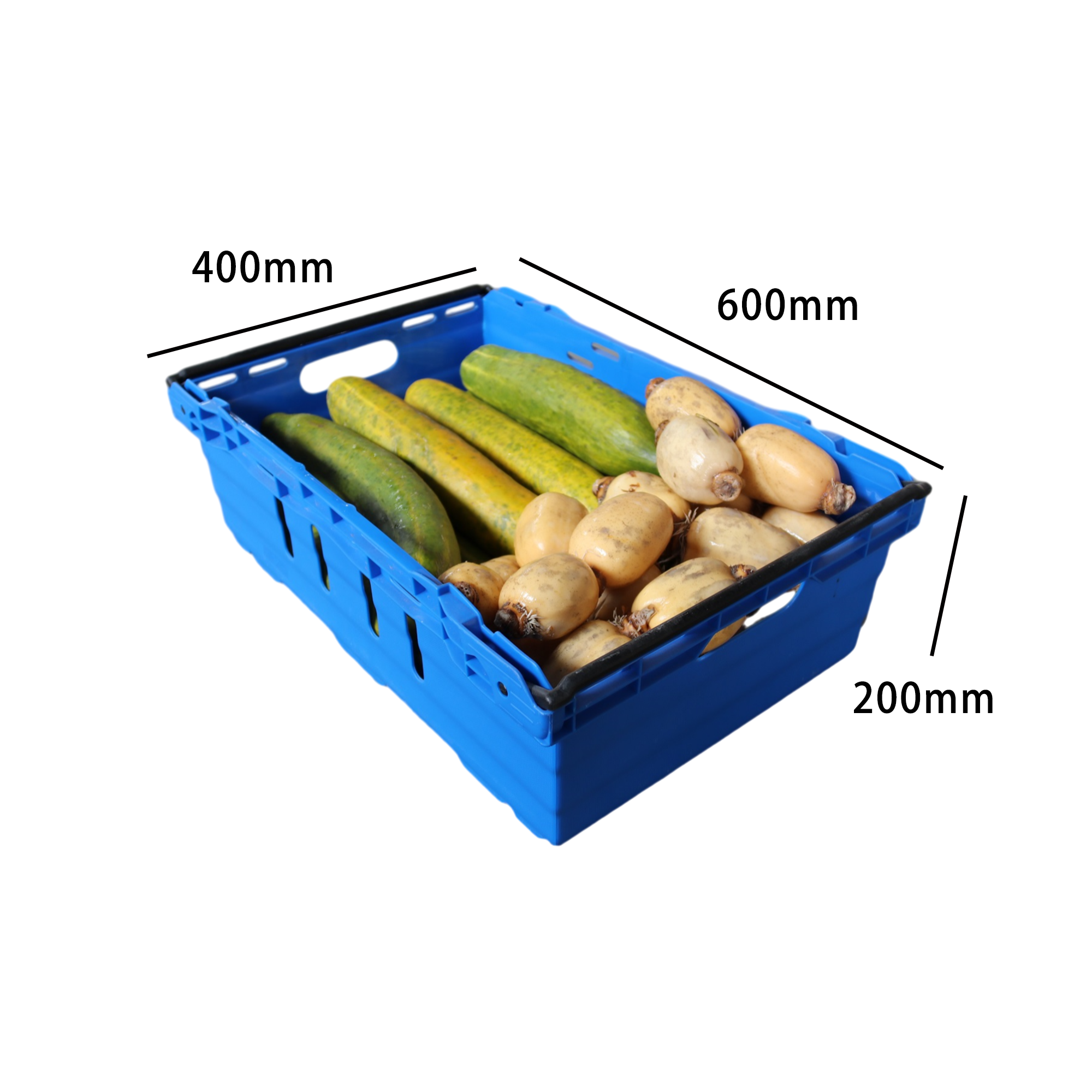 Hoogwaardige logistieke opvouwbare kratdoos, fruit opvouwbare groente plastic krat 6420 3