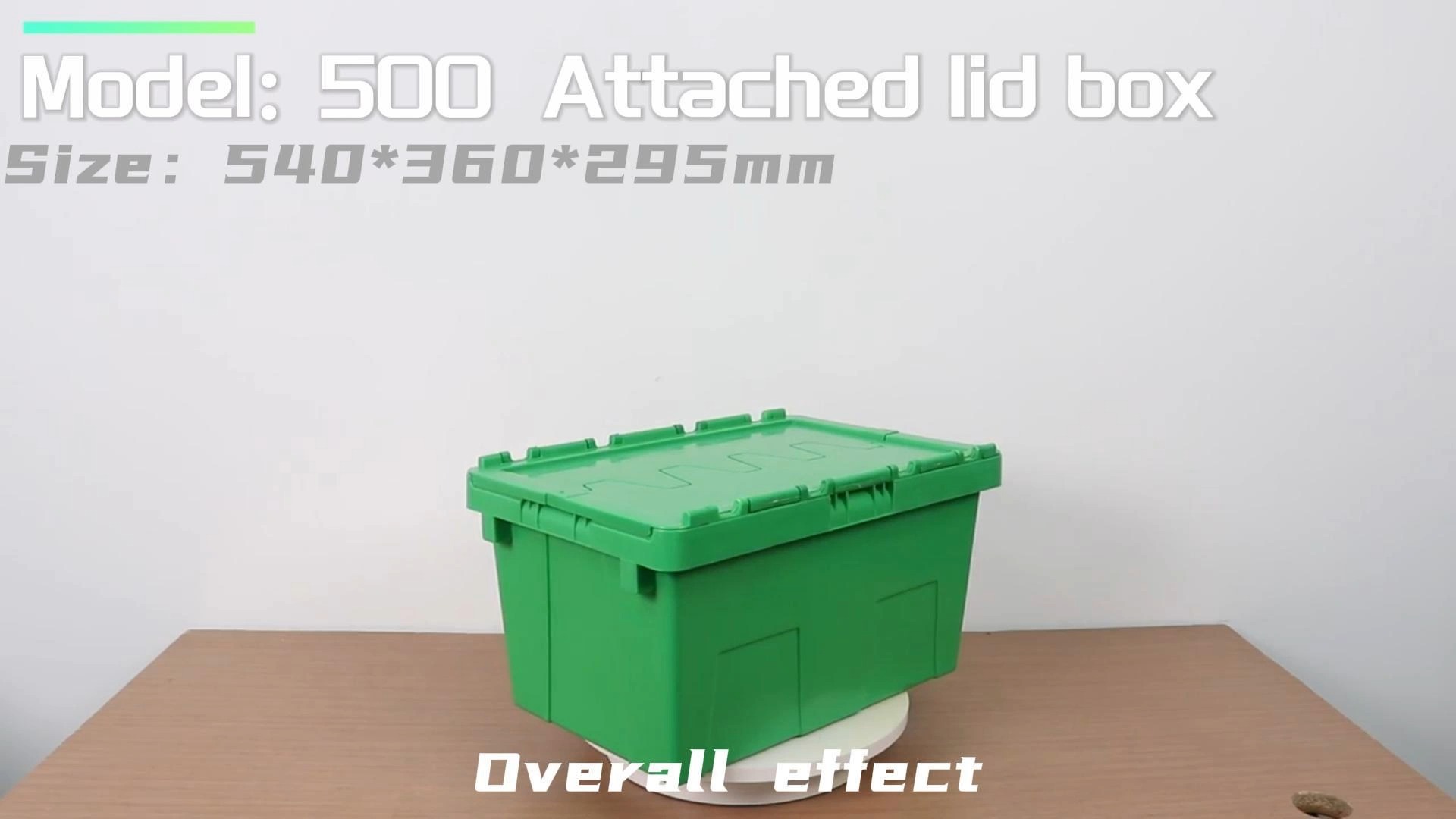 500 Plastic Crate Tough Storage Bin me ka poʻi no ka wai hiʻona Nestable Plastic Solid Box Crate Transport Storage 1
