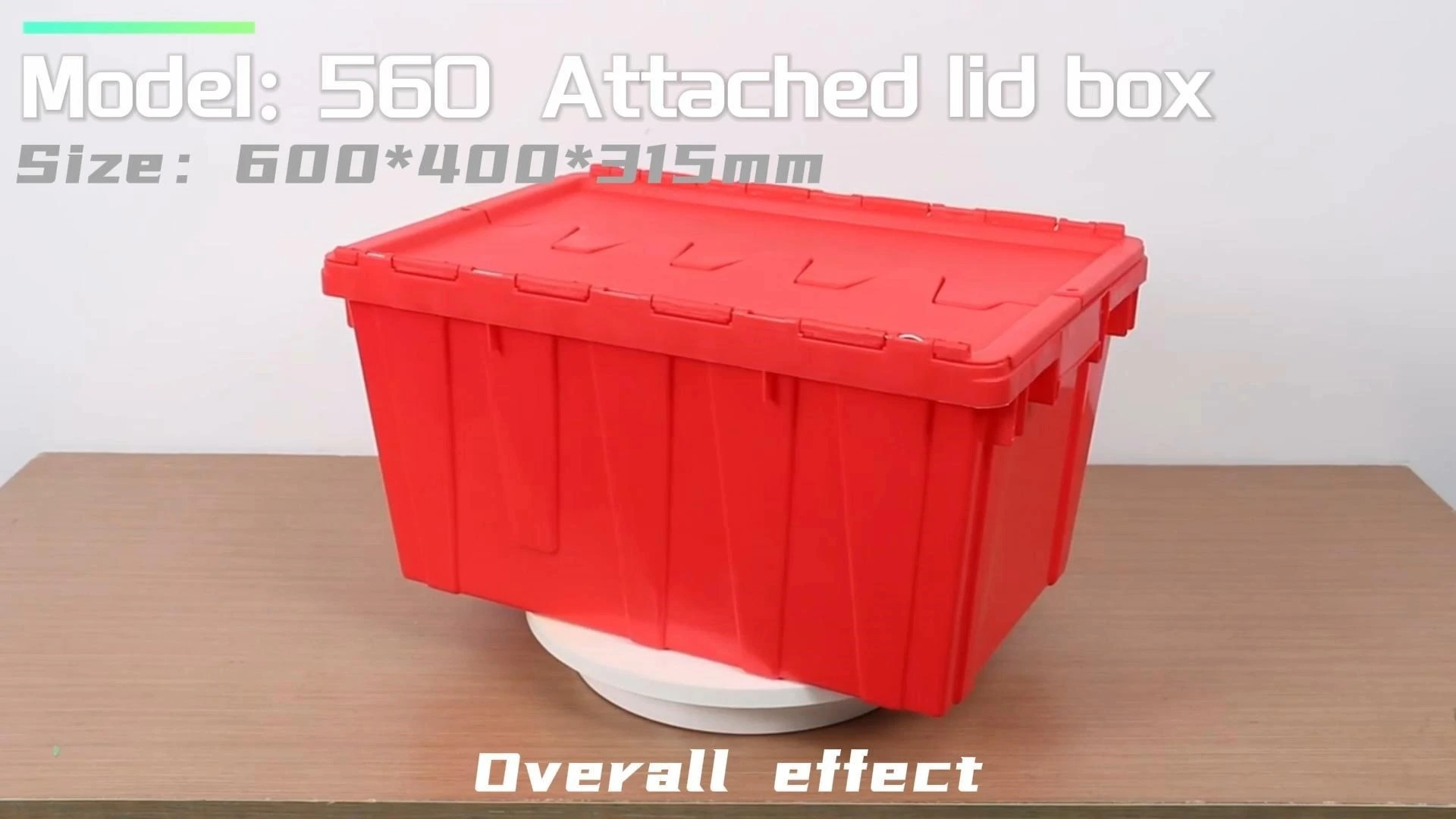 560 Plastic Crate Tough Storage Bin e nang le Sekoahelo sa Metsi 1