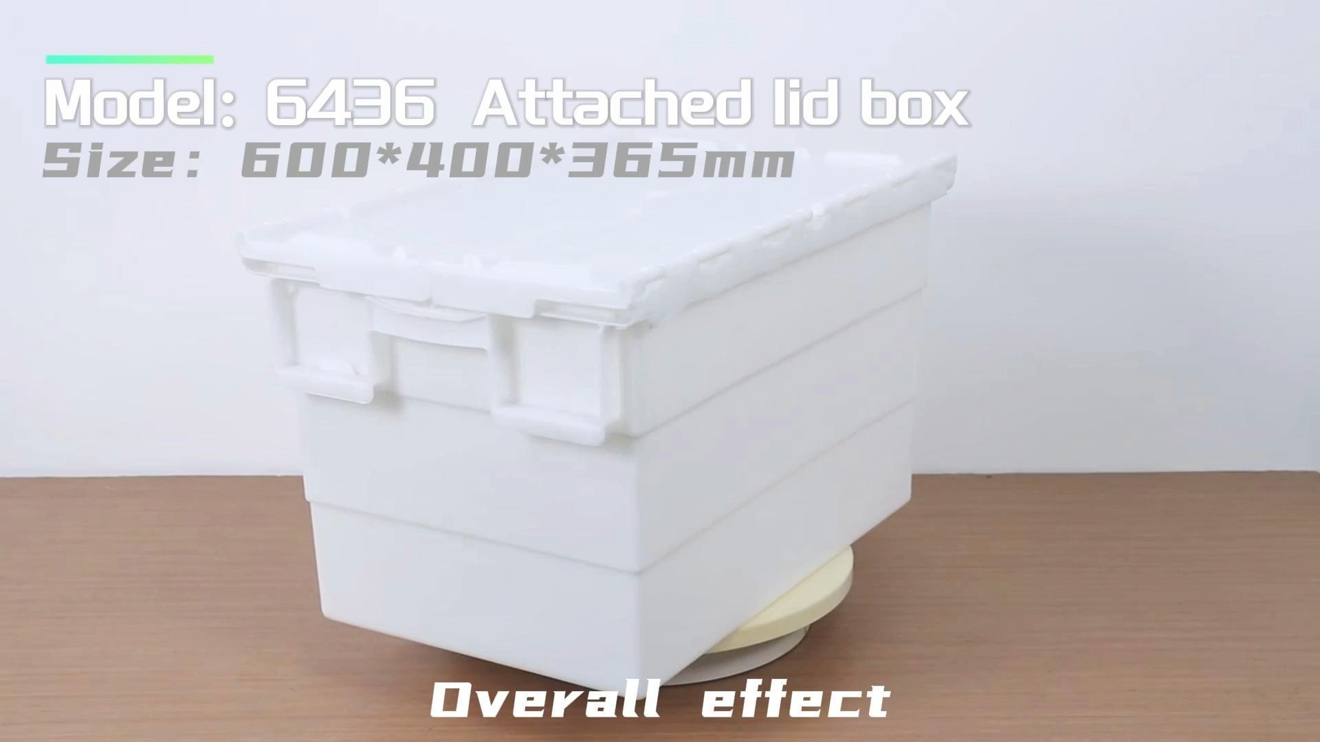 6436 Plastik Kès Difisil Depo Bin ak kouvèti pou Dlo Feature Nestable Plastik Solid Box Kès Transpò Depo 1