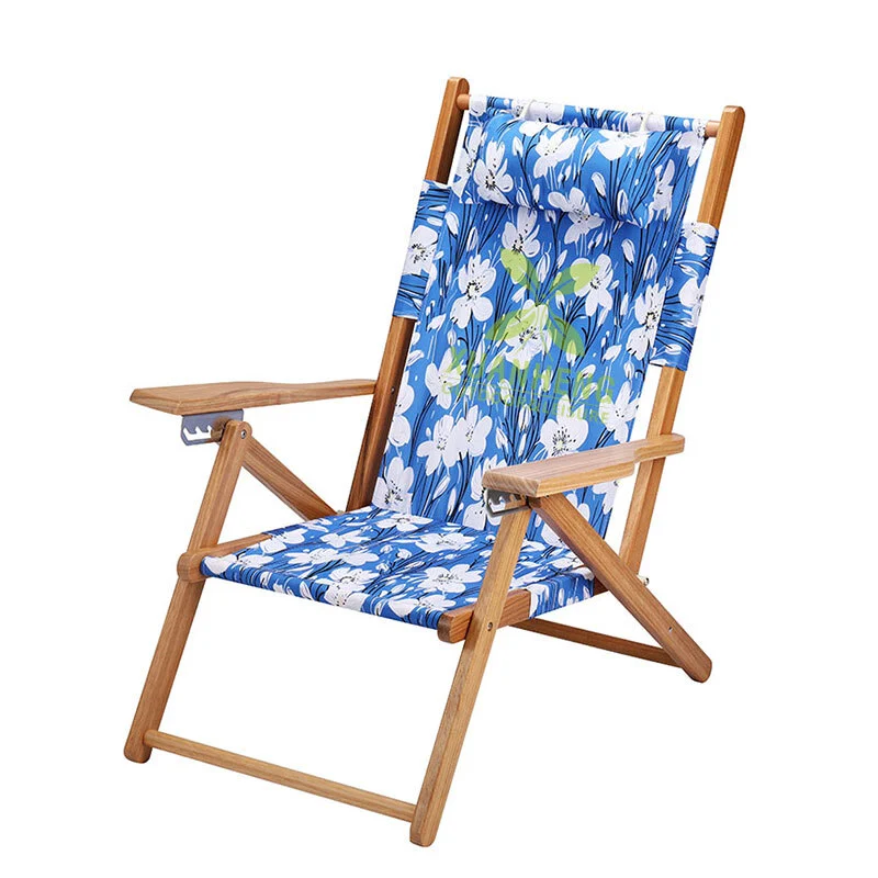 Chaise de villégiature en bois élégante pour le jardin et les activités de loisirs XH-T004 1