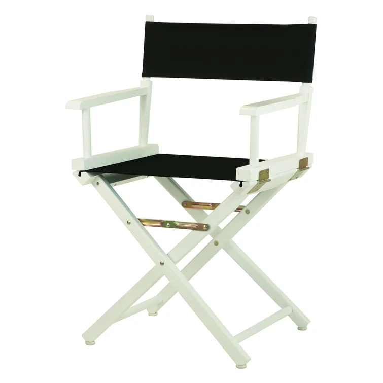 Silla de director plegable portátil blanca con reposabrazos: asientos cómodos y elegantes XH-D011 1