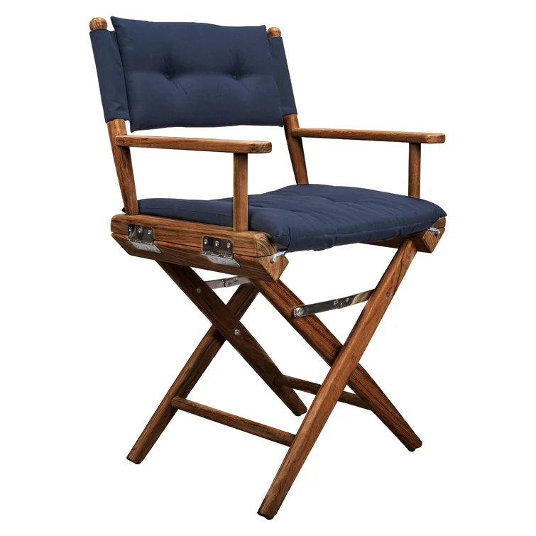 Cómoda silla de director plegable: madera duradera, reposabrazos y cojín incluidos. ¡Disfrute de un asiento suave y acogedor! -XH-D032 1