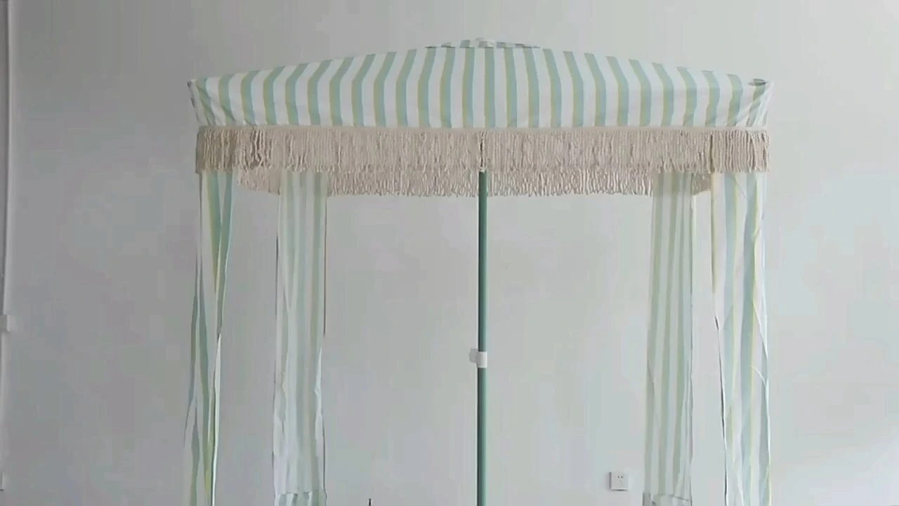 Customizable Beach Sun Shelter Cabana Tent - Portable Sun Protection with Tassels  - XH-U028 1