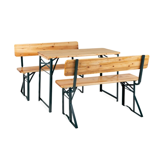 Table à bière pliable en bois avec chaise à dossier, montage et démontage faciles XH-B003 1