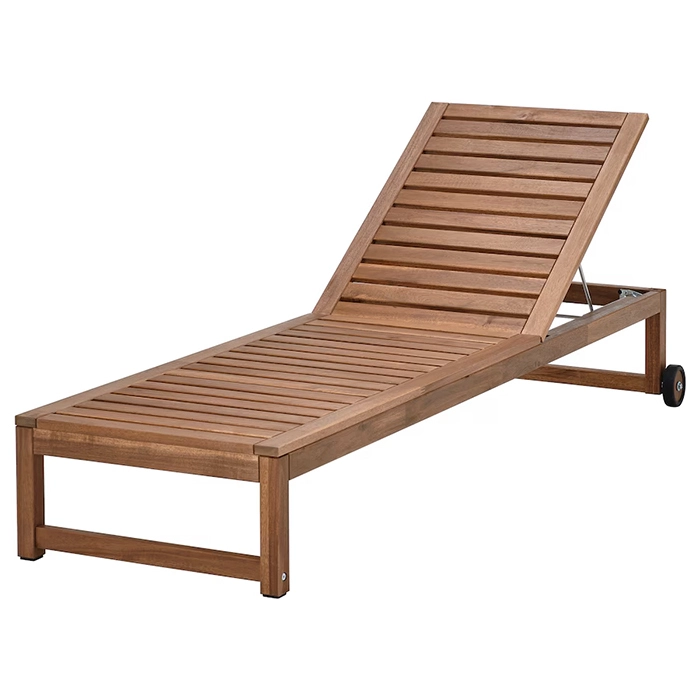 Beach Chaise Lounge Teak Wood Sun Lounger for Outdoor Garden & Pool Side  XH-T036 1