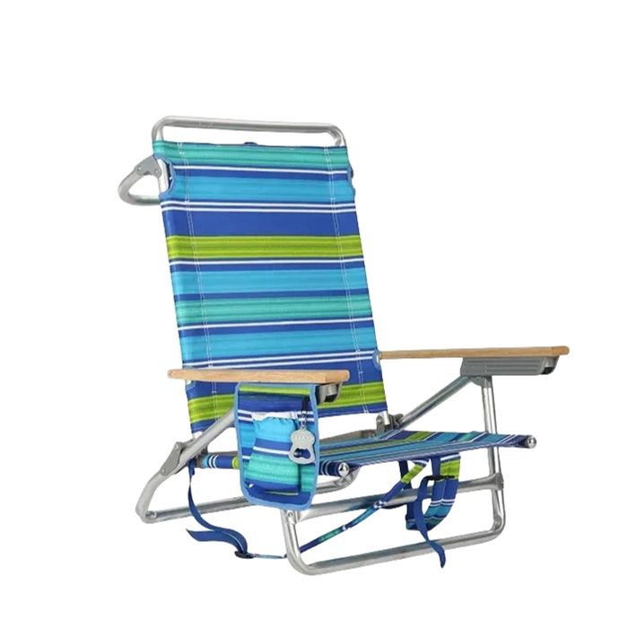 Chaise longue de camping en plein air : portable, pliante, cadre en aluminium et bras en bois personnalisables XH-T035 1