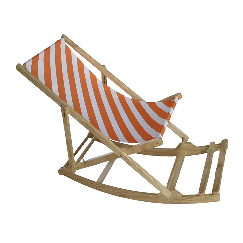 Custom Comfortable Multi-Color Wooden Rocking Folding Beach Lounger Camping Picnic Chairs Used on Picnic Lawn Pool Garden Outdoor XH-S027 1