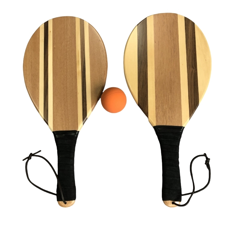 Personalisiertes hölzernen Strandschläger Paddel-Set Customized Logo perfekt für Outdoor-Aktivitäten xh-p007 1