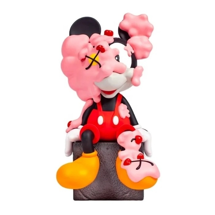 Custom Resin Casting Miniature, Pink Dissected Designer Art Toy Full Front View