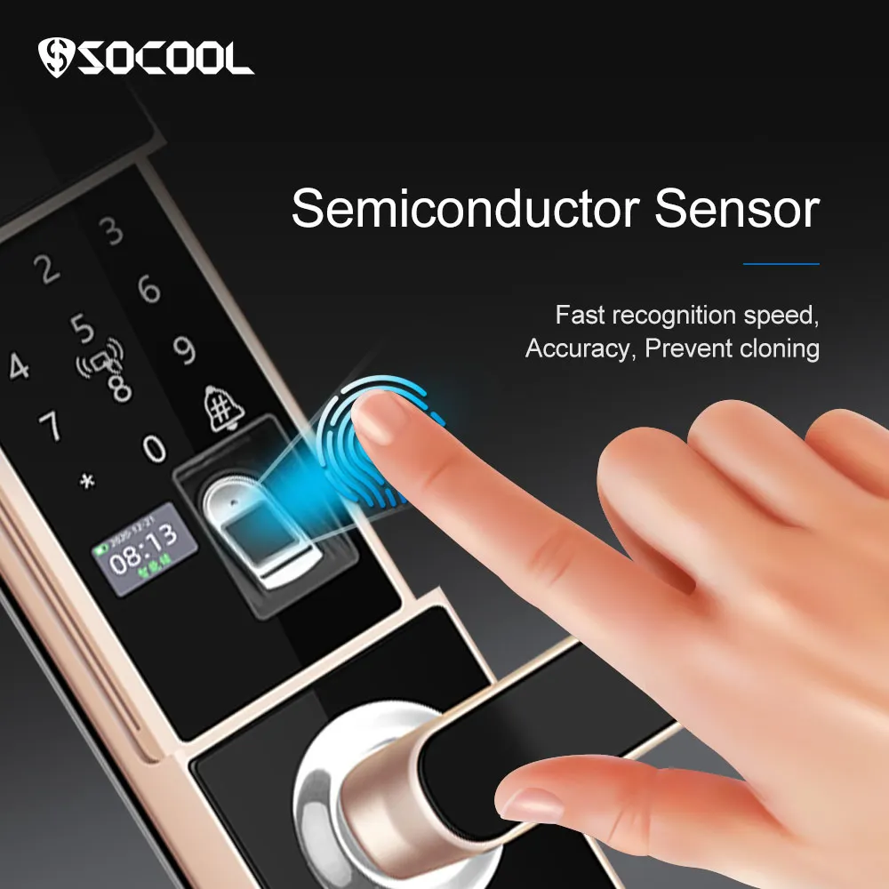 SOCOOL Fingerprint Door Lock for Bedroom Suppliers 3