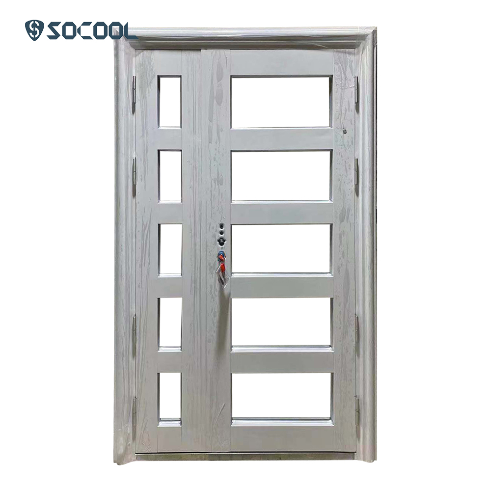 Customizable White Glass Entrance Door 7