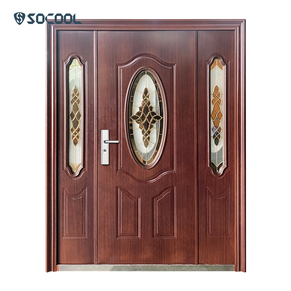 Socool باب دخول حديدي مخصص على طراز جنوب شرق آسيا مع زجاج 1