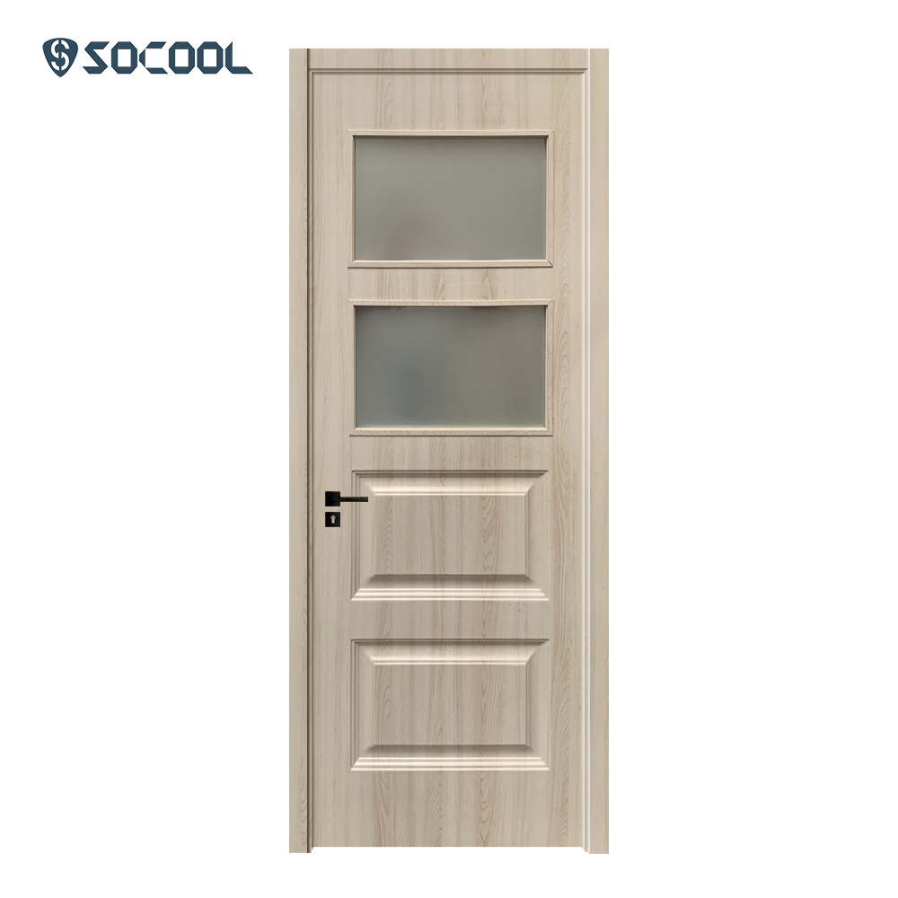 WPC Door Supplier Waterproof Interior WPC Door With Glass Insert 1