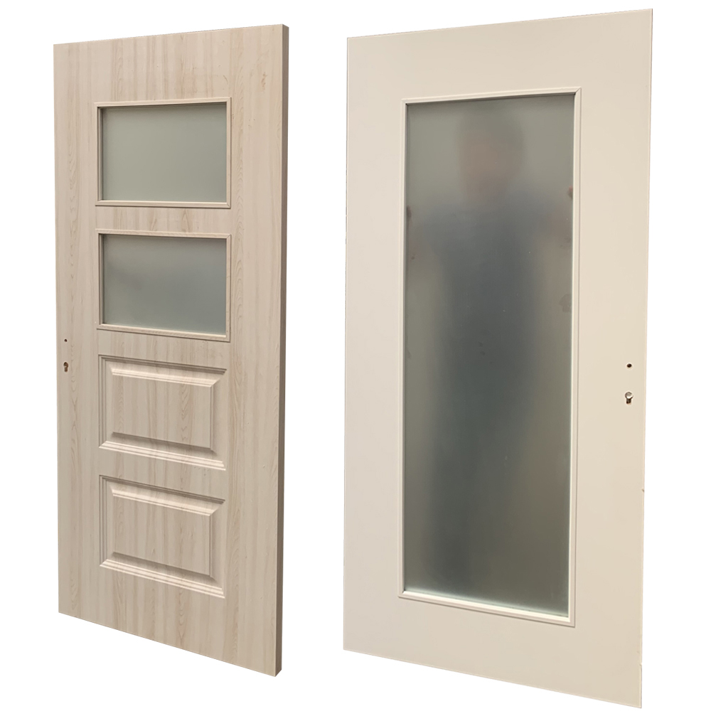 WPC Door Supplier Waterproof Interior WPC Door With Glass Insert 5